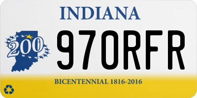 IN license plate 970RFR