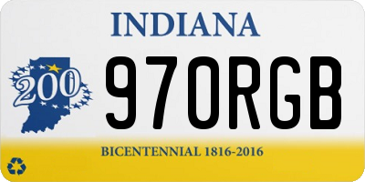 IN license plate 970RGB