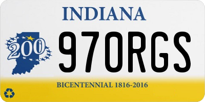 IN license plate 970RGS