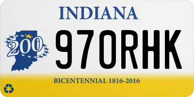 IN license plate 970RHK