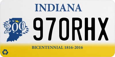 IN license plate 970RHX