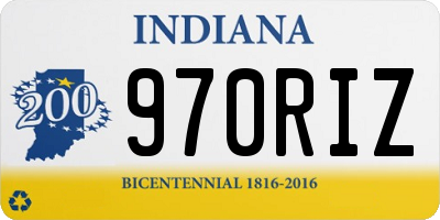 IN license plate 970RIZ