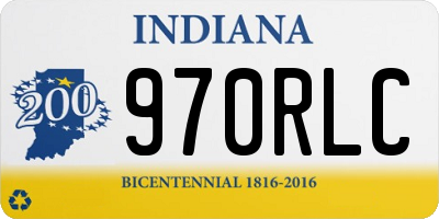 IN license plate 970RLC