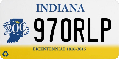 IN license plate 970RLP