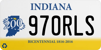 IN license plate 970RLS