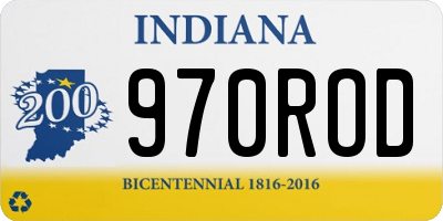 IN license plate 970ROD