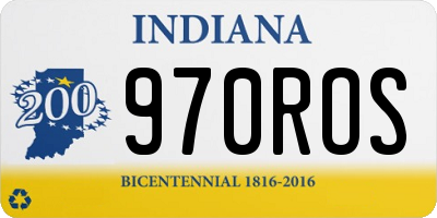 IN license plate 970ROS