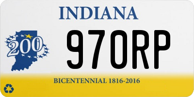 IN license plate 970RP