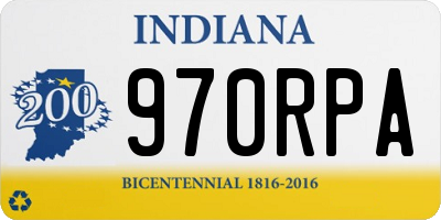 IN license plate 970RPA