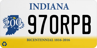 IN license plate 970RPB