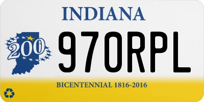 IN license plate 970RPL