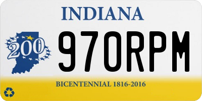 IN license plate 970RPM