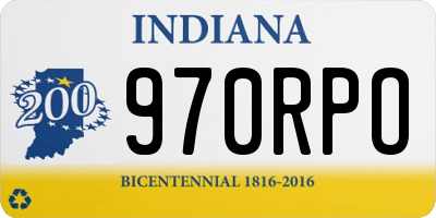IN license plate 970RPO