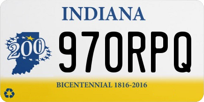 IN license plate 970RPQ