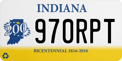 IN license plate 970RPT