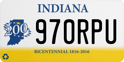 IN license plate 970RPU