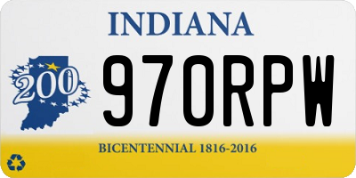 IN license plate 970RPW