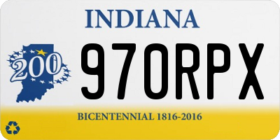 IN license plate 970RPX