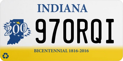 IN license plate 970RQI