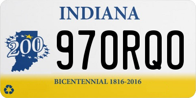 IN license plate 970RQO