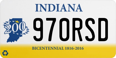 IN license plate 970RSD