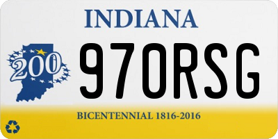 IN license plate 970RSG