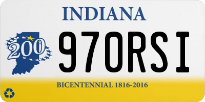 IN license plate 970RSI