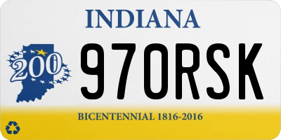 IN license plate 970RSK