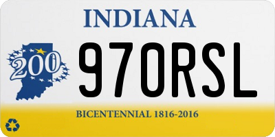 IN license plate 970RSL
