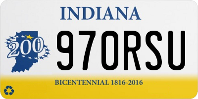 IN license plate 970RSU