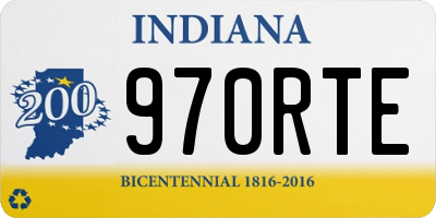 IN license plate 970RTE