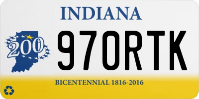 IN license plate 970RTK