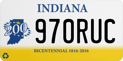 IN license plate 970RUC