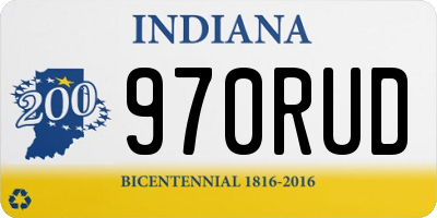 IN license plate 970RUD
