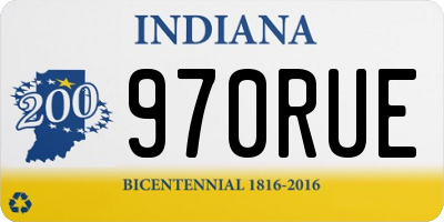IN license plate 970RUE