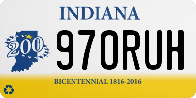 IN license plate 970RUH