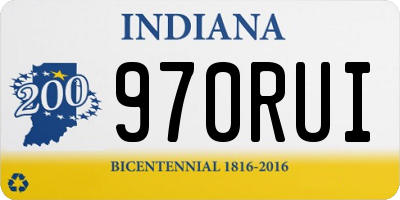 IN license plate 970RUI