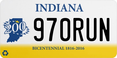IN license plate 970RUN