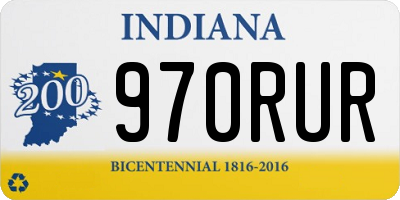 IN license plate 970RUR