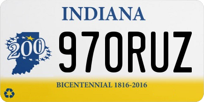 IN license plate 970RUZ