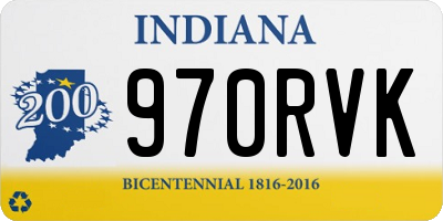 IN license plate 970RVK