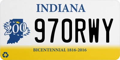 IN license plate 970RWY