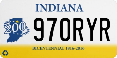 IN license plate 970RYR