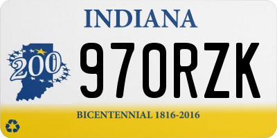 IN license plate 970RZK