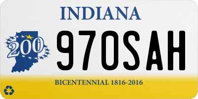 IN license plate 970SAH