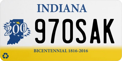 IN license plate 970SAK
