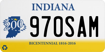 IN license plate 970SAM