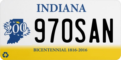 IN license plate 970SAN