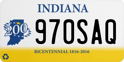 IN license plate 970SAQ