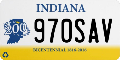 IN license plate 970SAV
